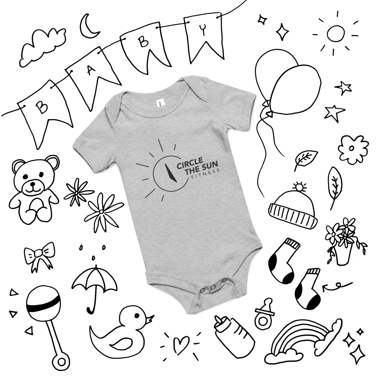 Short Sleeve Onesie | Black Logo